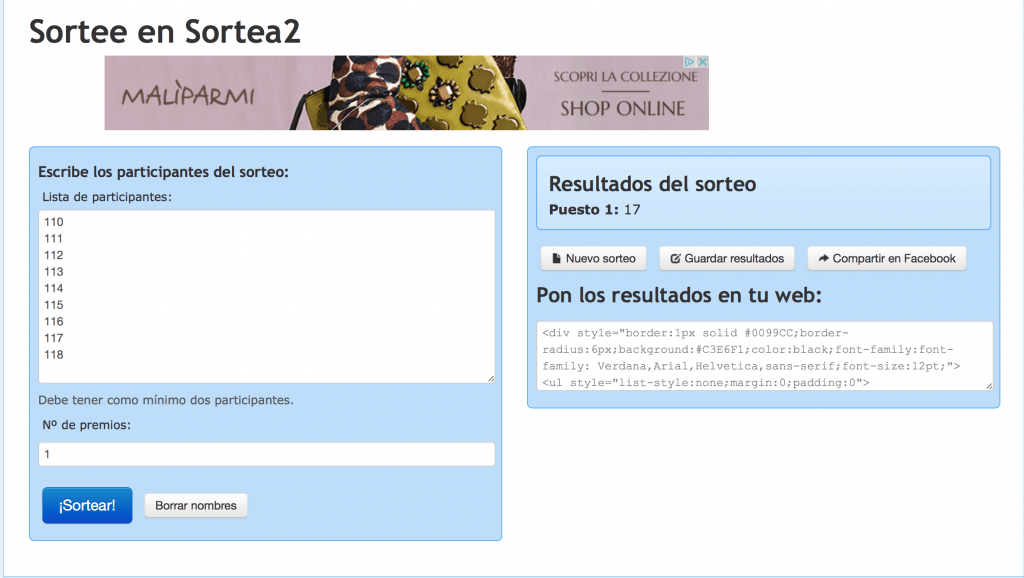resultado sorteo